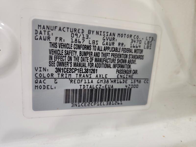 Aukcja sprzedaży 2014 Nissan Versa Note, vin: 3N1CE2CP1EL381261, numer aukcji: 53545636