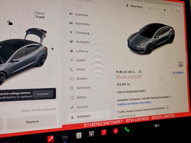 Auction sale of the 2022 Tesla Model 3, vin: 5YJ3E1EC3NF114557, lot number: 54334566
