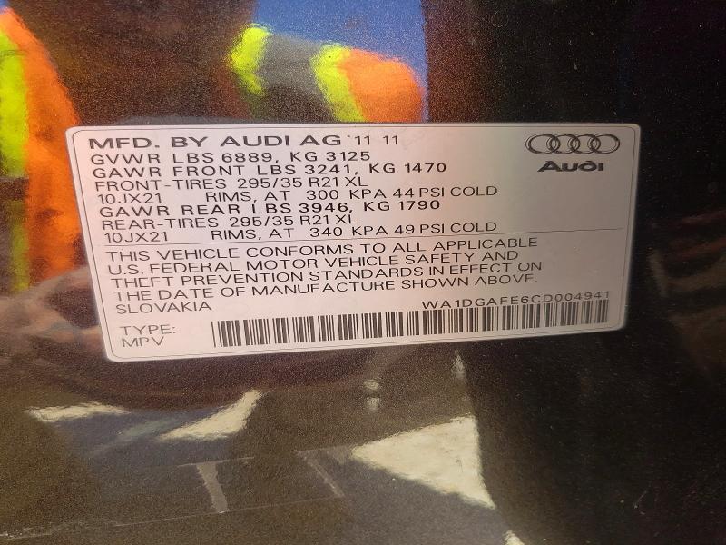 53158966 :رقم المزاد ، WA1DGAFE6CD004941 vin ، 2012 Audi Q7 مزاد بيع