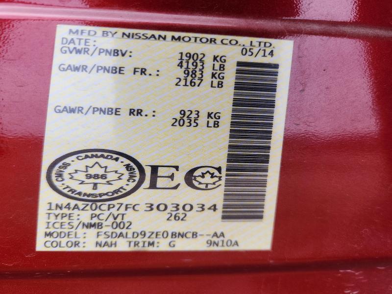 Продаж на аукціоні авто 2015 Nissan Leaf, vin: 1N4AZ0CP7FC303034, номер лоту: 54720346