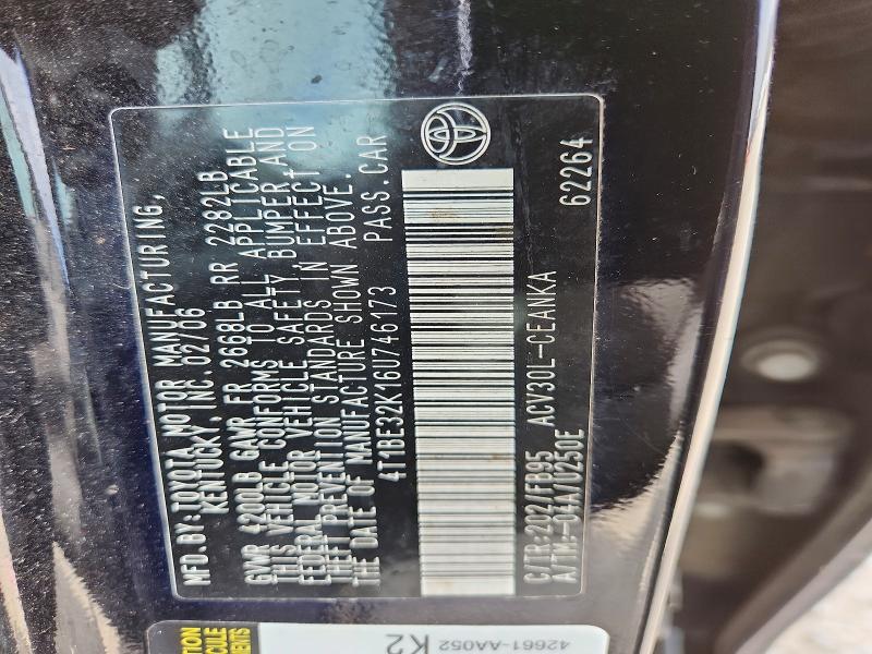 52899806 :رقم المزاد ، 4T1BE32K16U746173 vin ، 2006 Toyota Camry مزاد بيع