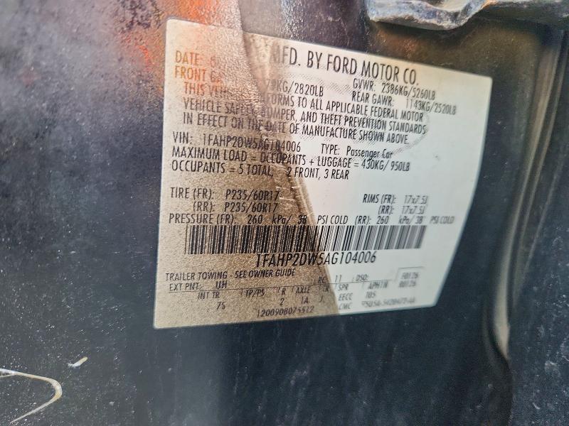 Aukcja sprzedaży 2010 Ford Taurus, vin: 1FAHP2DW5AG104006, numer aukcji: 54177516