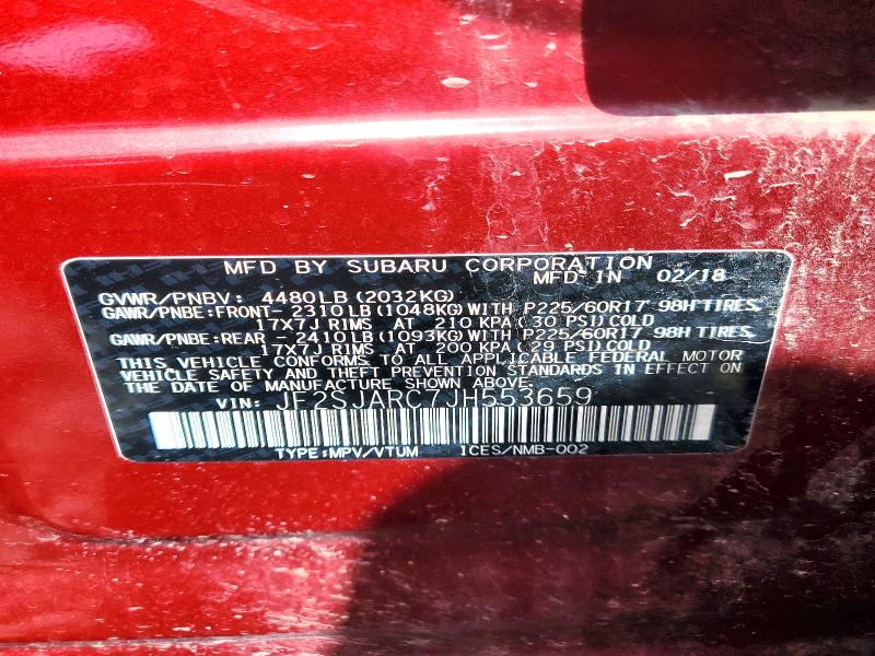 52437436 :رقم المزاد ، JF2SJARC7JH553659 vin ، 2018 Subaru Forester مزاد بيع