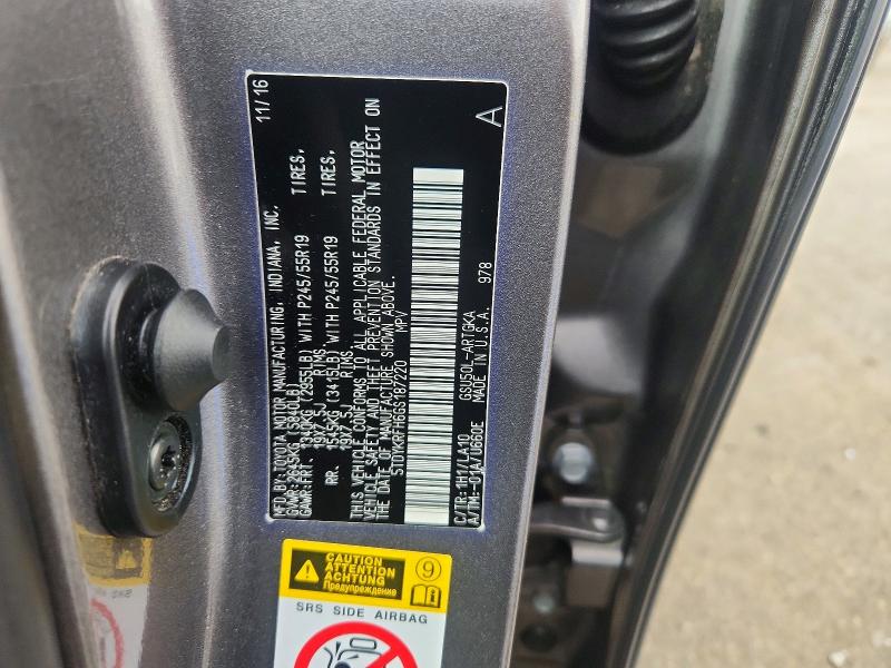 Продаж на аукціоні авто 2016 Toyota Highlander, vin: 5TDYKRFH6GS187220, номер лоту: 54309376