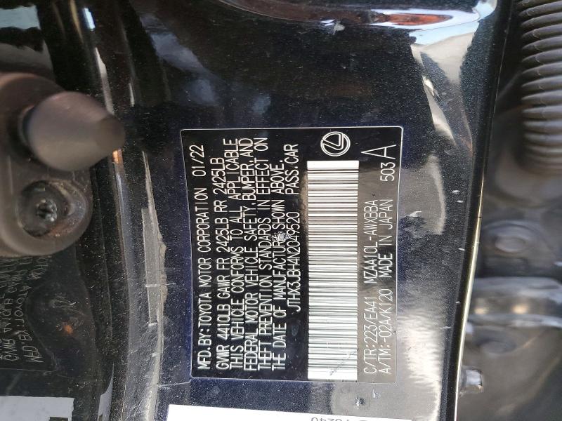 Aukcja sprzedaży 2022 Lexus Ux 200, vin: JTHX3JBH4N2049520, numer aukcji: 52219666