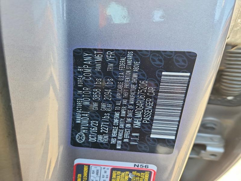 52894256 :رقم المزاد ، KMHLM4DG4RU675206 vin ، 2024 Hyundai Elantra مزاد بيع