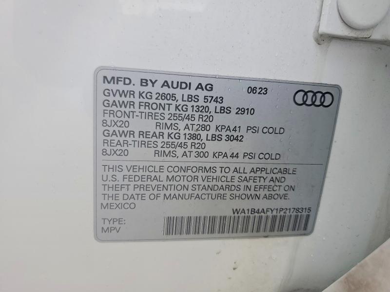 Aukcja sprzedaży 2023 Audi Sq5, vin: WA1B4AFY1P2178315, numer aukcji: 54878166