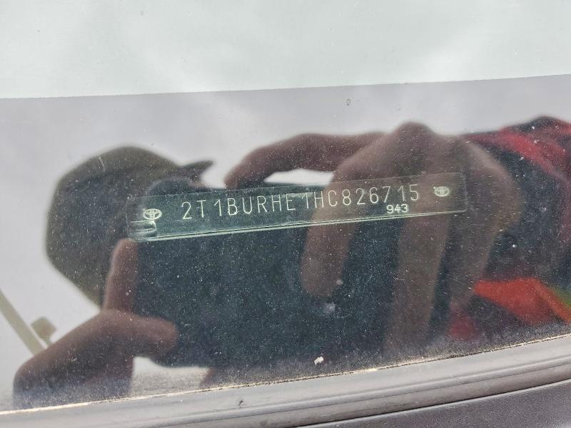 54093306 :رقم المزاد ، 2T1BURHE1HC826715 vin ، 2017 Toyota Corolla مزاد بيع