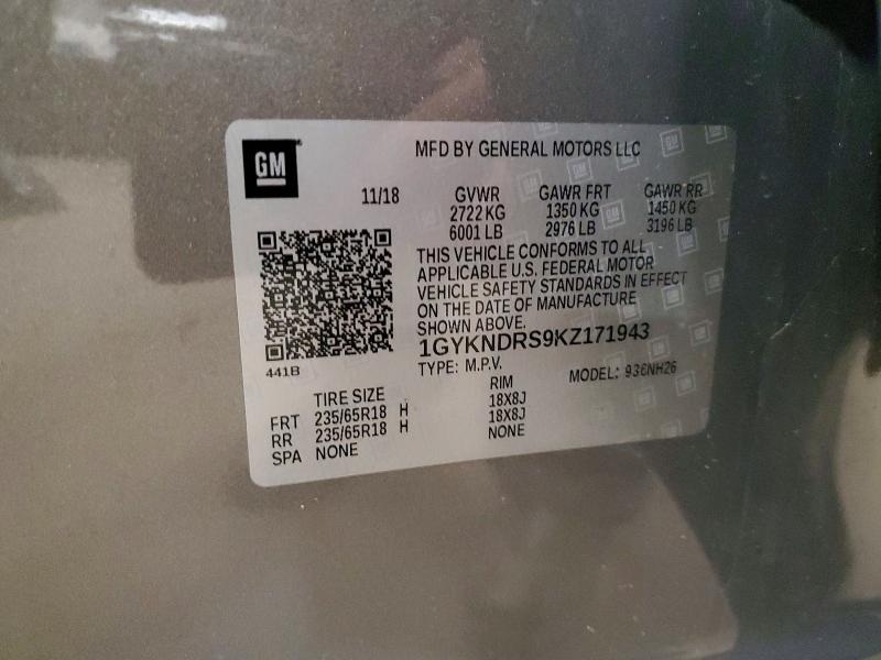 Aukcja sprzedaży 2019 Cadillac Xt5, vin: 1GYKNDRS9KZ171943, numer aukcji: 52080566