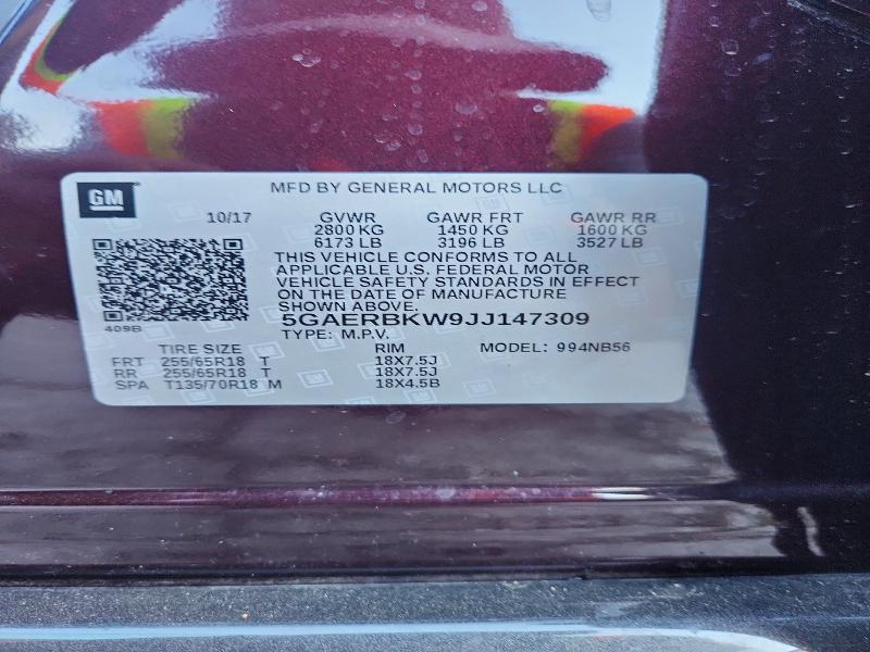Продаж на аукціоні авто 2018 Buick Enclave, vin: 5GAERBKW9JJ147309, номер лоту: 52921536