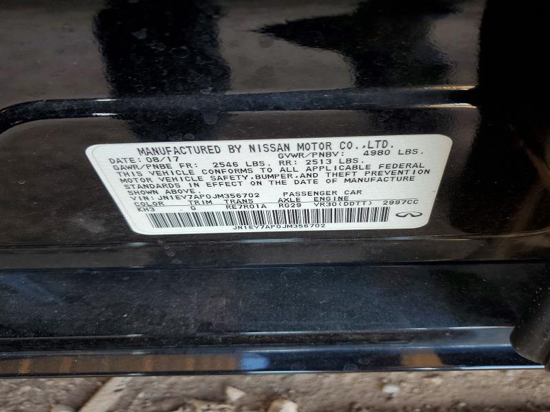 52948216 :رقم المزاد ، JN1EV7AP0JM356702 vin ، 2018 Infiniti Q50 مزاد بيع