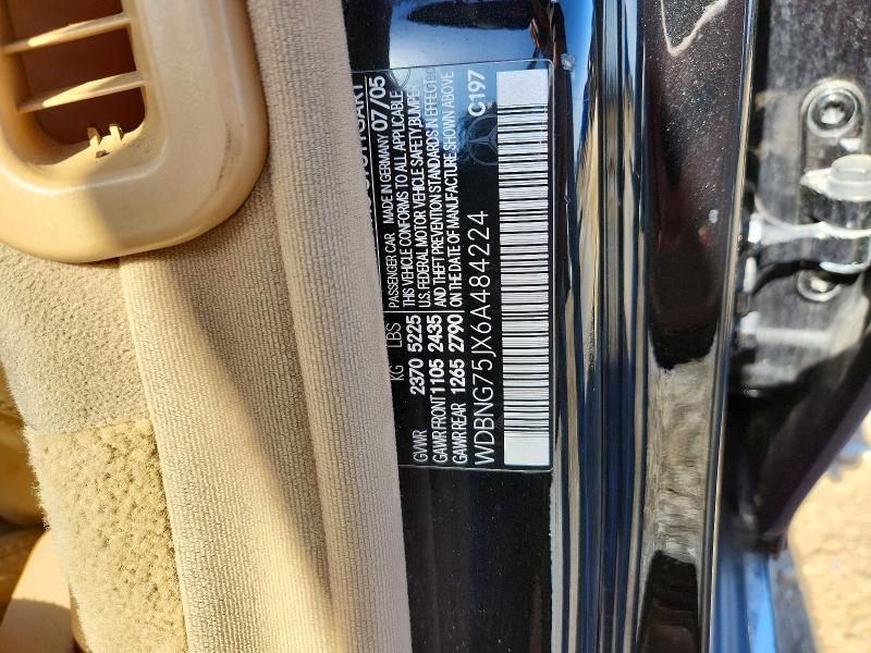Продаж на аукціоні авто 2006 Mercedes-benz S, vin: WDBNG75JX6A484224, номер лоту: 52256196