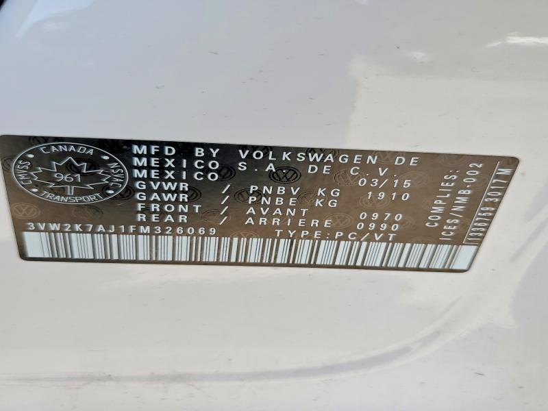 Aukcja sprzedaży 2015 Volkswagen Jetta, vin: 3VW2K7AJ1FM326069, numer aukcji: 54840946