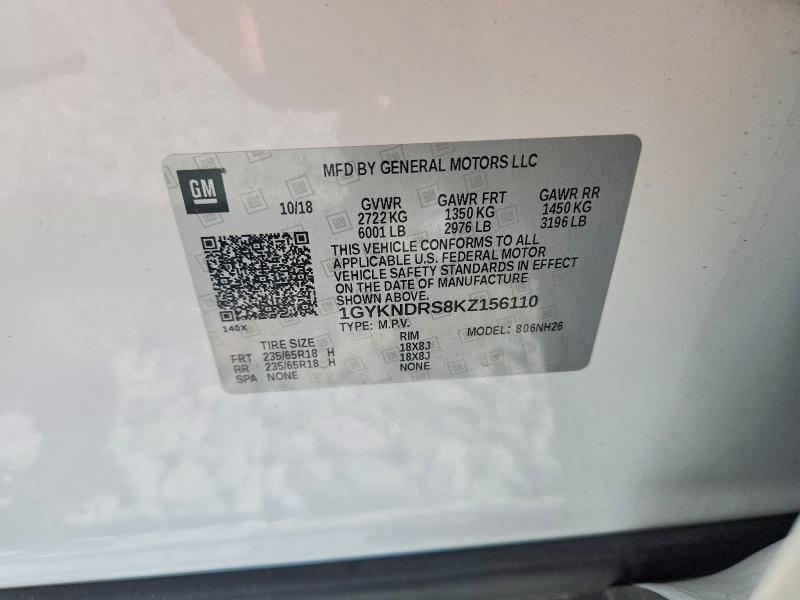 Продажа на аукционе авто 2019 Cadillac Xt5, vin: 1GYKNDRS8KZ156110, номер лота: 51403526