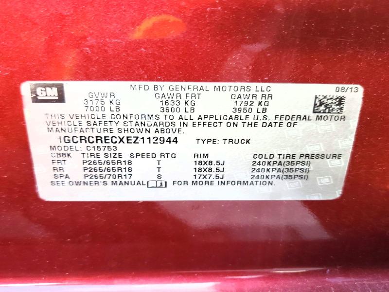 2014 Chevrolet Silverado მანქანა იყიდება აუქციონზე, vin: 1GCRCRECXEZ112944, აუქციონის ნომერი: 53326946