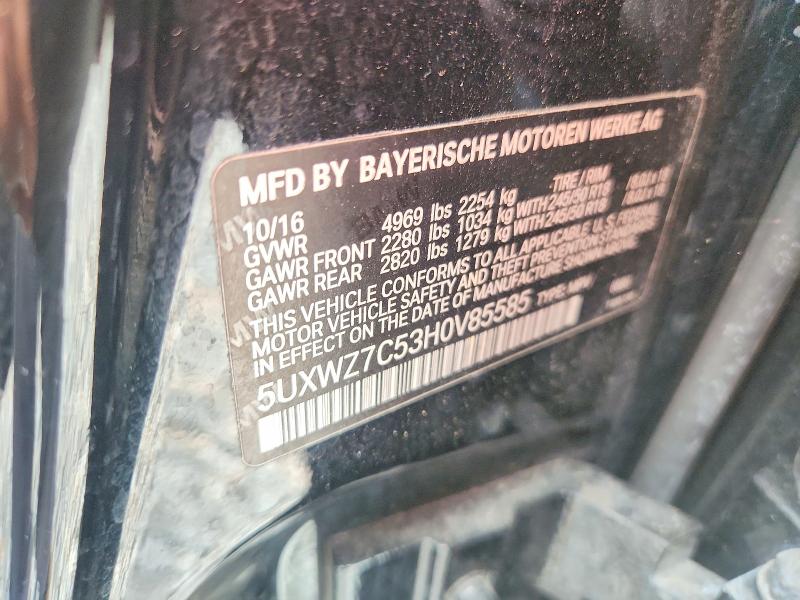 55349126 :رقم المزاد ، 5UXWZ7C53H0V85585 vin ، 2017 Bmw X3 مزاد بيع
