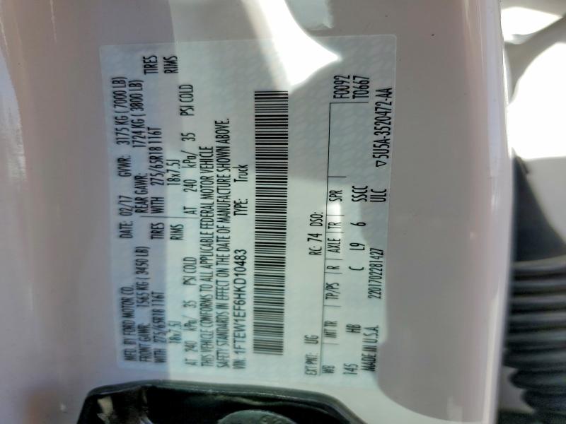 Продажа на аукционе авто 2017 Ford F150, vin: 1FTEW1EF6HKD10483, номер лота: 54706766