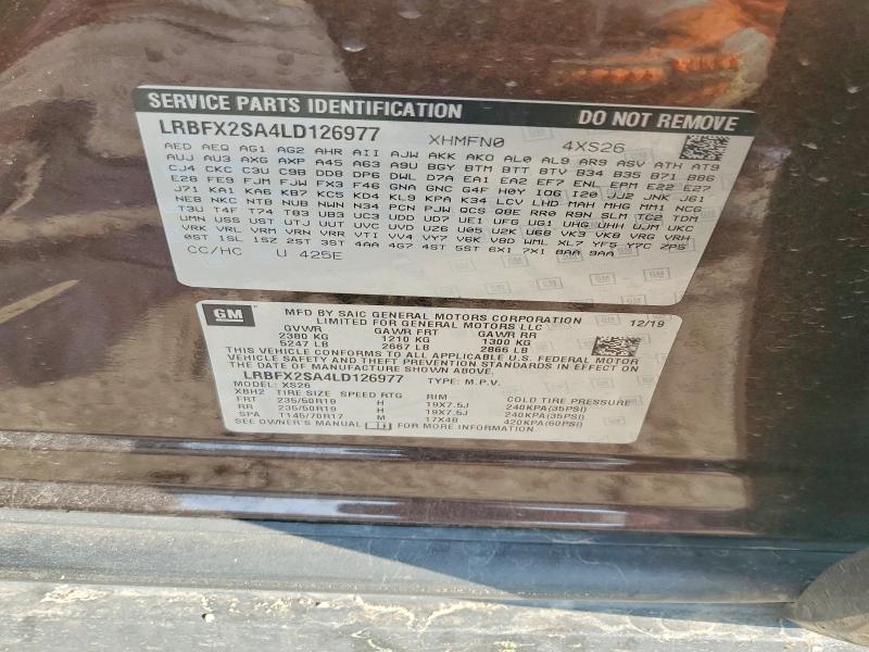 Продаж на аукціоні авто 2020 Buick Envision, vin: LRBFX2SA4LD126977, номер лоту: 52717176