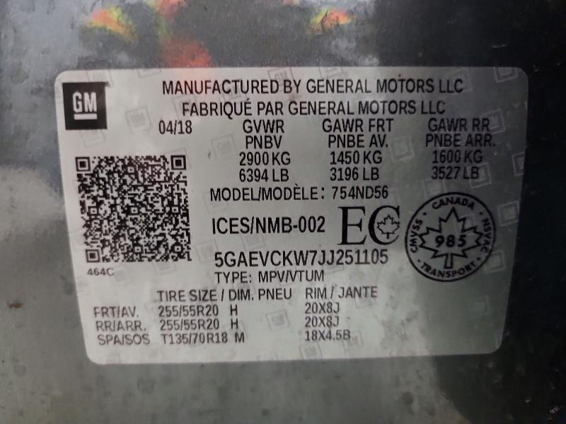 Продажа на аукционе авто 2018 Buick Enclave, vin: 5GAEVCKW7JJ251105, номер лота: 52698576