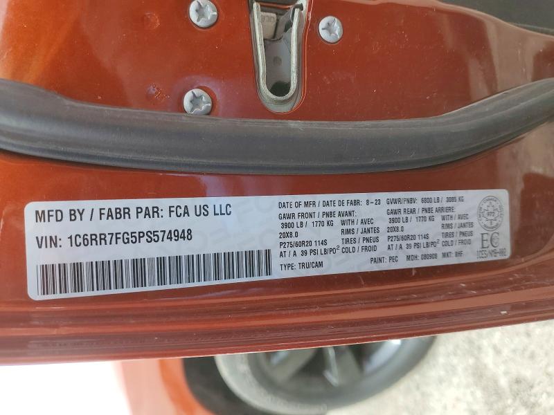 2023 Ram 1500 Classic მანქანა იყიდება აუქციონზე, vin: 1C6RR7FG5PS574948, აუქციონის ნომერი: 54621876