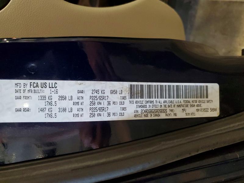 Продажа на аукционе авто 2016 Dodge Grand Caravan, vin: 2C4RDGBG2GR266926, номер лота: 55001716