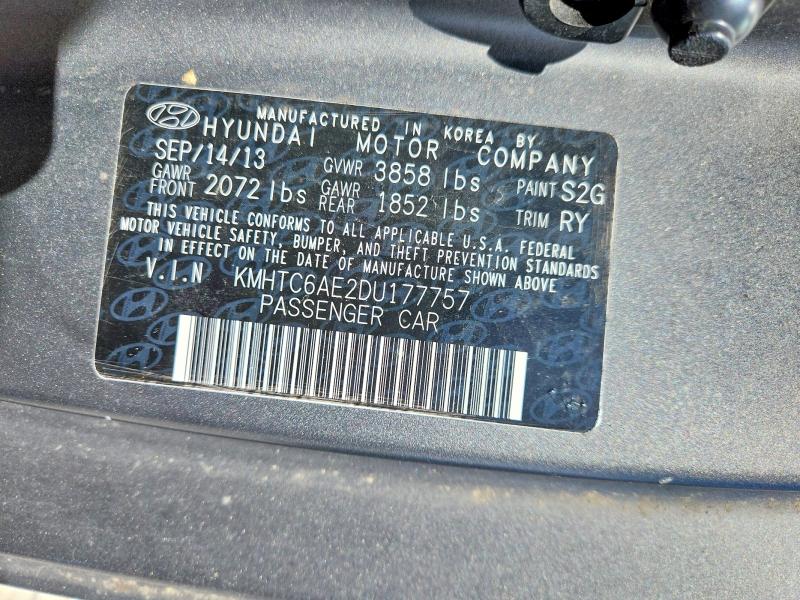 2013 Hyundai Veloster მანქანა იყიდება აუქციონზე, vin: KMHTC6AE2DU177757, აუქციონის ნომერი: 55182076