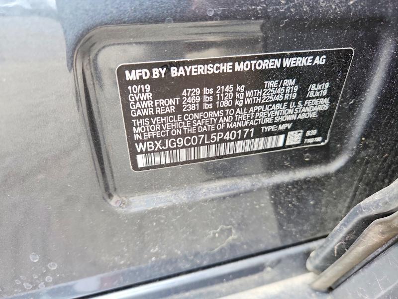Aukcja sprzedaży 2020 Bmw X1, vin: WBXJG9C07L5P40171, numer aukcji: 53638616