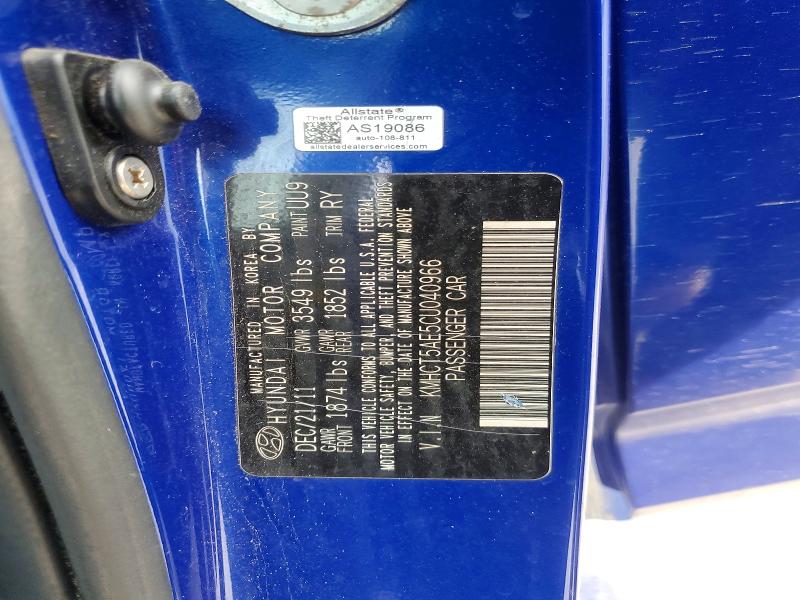 Aukcja sprzedaży 2012 Hyundai Accent, vin: KMHCT5AE5CU040966, numer aukcji: 52561636