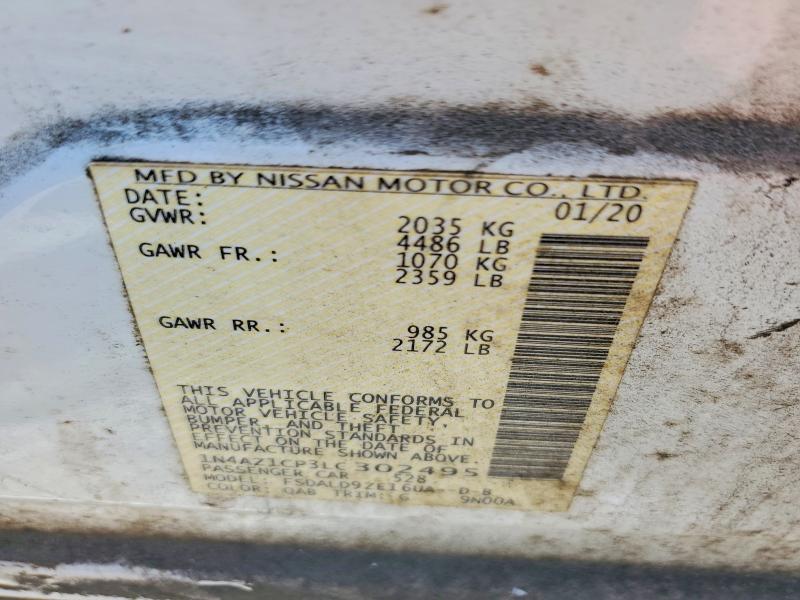 52913696 :رقم المزاد ، 1N4AZ1CP3LC302495 vin ، 2020 Nissan Leaf مزاد بيع