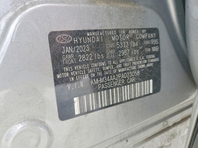 2023 Hyundai Ioniq 6 მანქანა იყიდება აუქციონზე, vin: KMHM34AA2PA023058, აუქციონის ნომერი: 52821786
