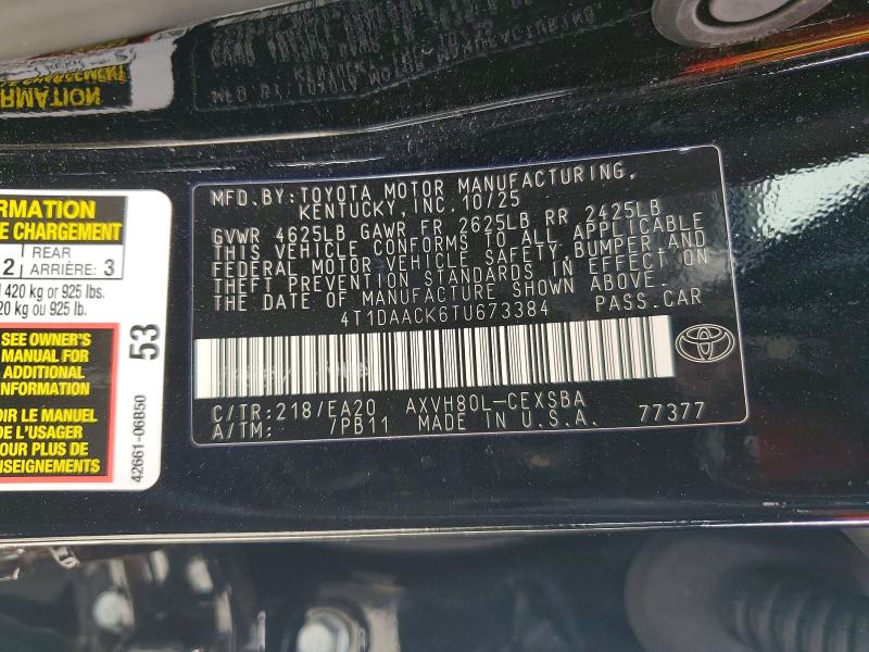 Продажа на аукционе авто 2026 Toyota Camry, vin: 4T1DAACK6TU673384, номер лота: 54427036