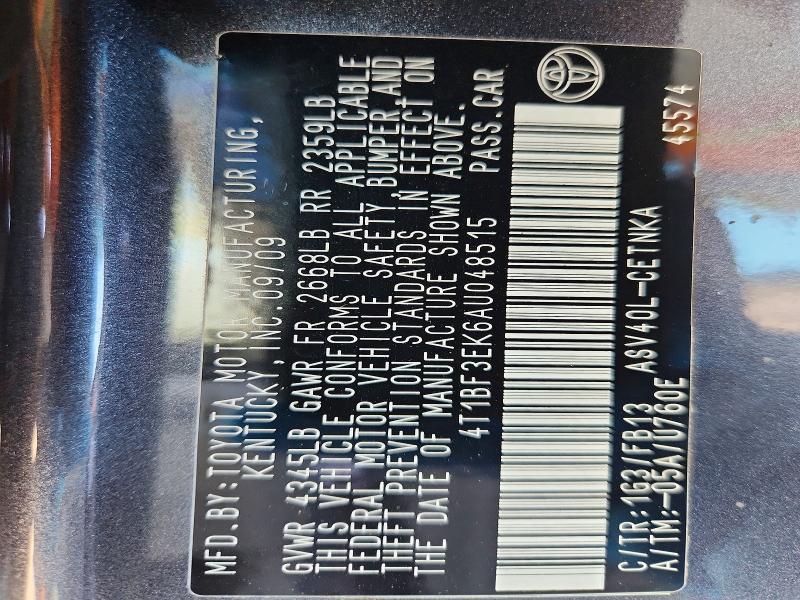 54969156 :رقم المزاد ، 4T1BF3EK6AU048515 vin ، 2010 Toyota Camry مزاد بيع