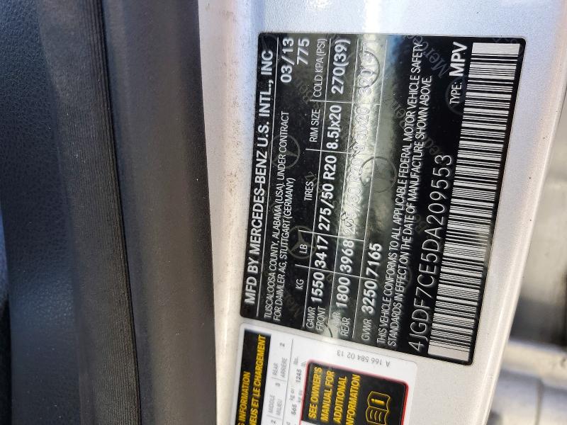 Продажа на аукционе авто 2013 Mercedes-benz Gl, vin: 4JGDF7CE5DA209553, номер лота: 53836876