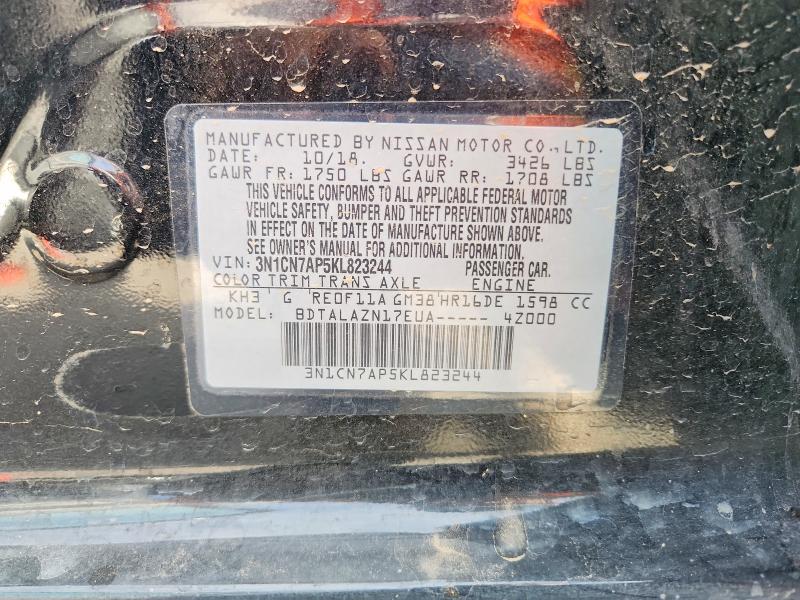 Aukcja sprzedaży 2019 Nissan Versa, vin: 3N1CN7AP5KL823244, numer aukcji: 54544176