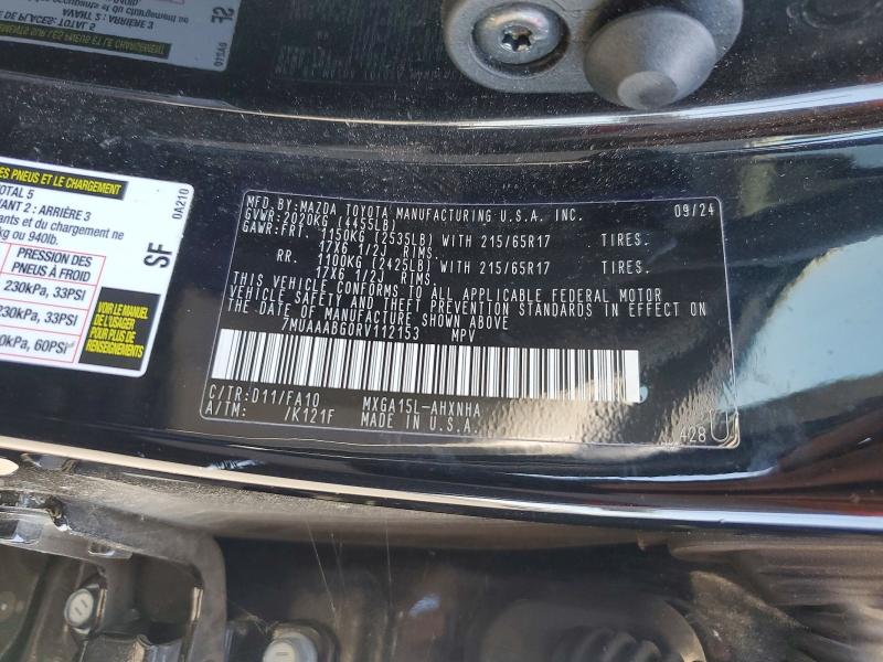 Продаж на аукціоні авто 2024 Toyota Corolla Cross, vin: 7MUAAABG0RV112153, номер лоту: 52391946