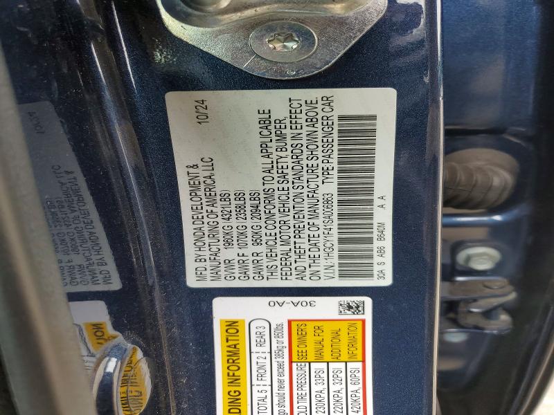 Aukcja sprzedaży 2025 Honda Accord, vin: 1HGCY1F41SA006863, numer aukcji: 53383746