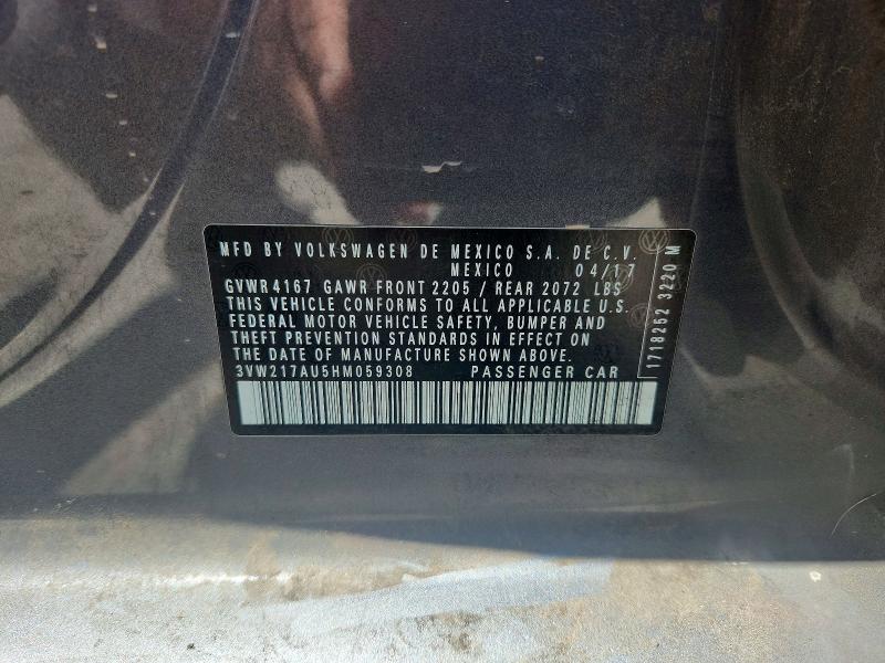 49501226 :رقم المزاد ، 3VW217AU5HM059308 vin ، 2017 Volkswagen Golf مزاد بيع