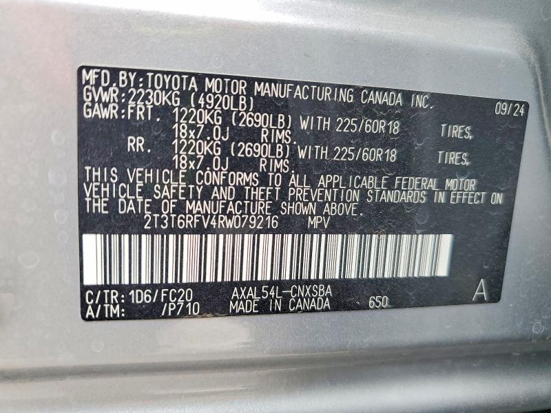 Продажа на аукционе авто 2024 Toyota Rav4, vin: 2T3T6RFV4RW079216, номер лота: 54682936