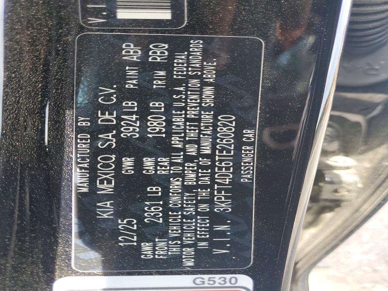Продажа на аукционе авто 2026 Kia K4, vin: 3KPFT4DE6TE260820, номер лота: 54327946