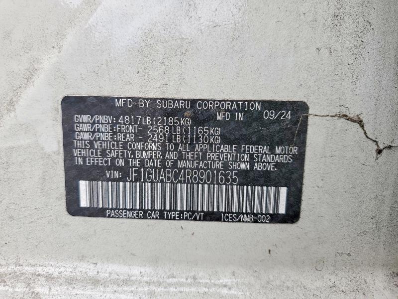 Продаж на аукціоні авто 2024 Subaru Imprez, vin: JF1GUABC4R8901635, номер лоту: 52652846