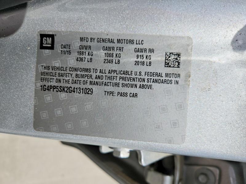 Продажа на аукционе авто 2016 Buick Verano, vin: 1G4PP5SK2G4131029, номер лота: 54076916