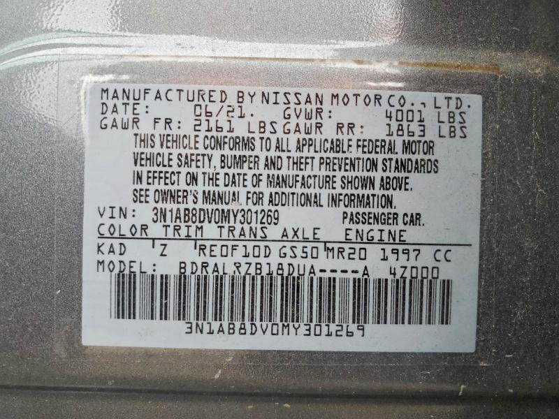 Продаж на аукціоні авто 2021 Nissan Sentra, vin: 3N1AB8DV0MY301269, номер лоту: 52135546