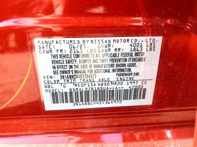 2025 Nissan Sentra მანქანა იყიდება აუქციონზე, vin: 3N1AB8CV4SY364972, აუქციონის ნომერი: 54715386