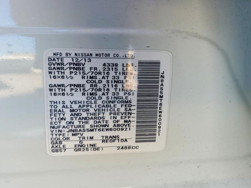Продажа на аукционе авто 2014 Nissan Rogue Select, vin: JN8AS5MT6EW600921, номер лота: 53280136