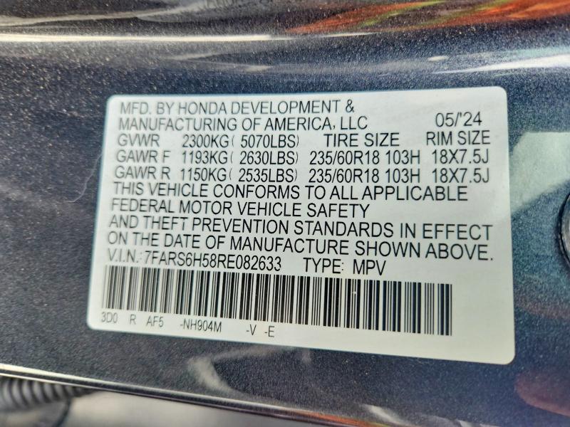 Продаж на аукціоні авто 2024 Honda Cr-v, vin: 7FARS6H58RE082633, номер лоту: 50951016