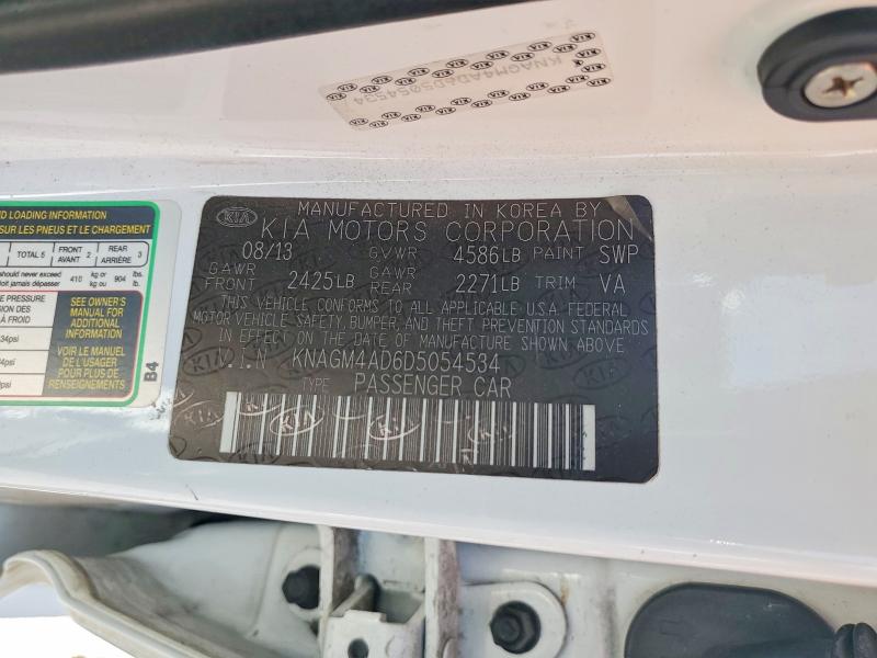 Продажа на аукционе авто 2013 Kia Optima, vin: KNAGM4AD6D5054534, номер лота: 55410546