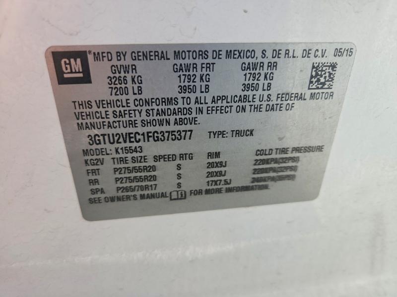 53632586 :رقم المزاد ، 3GTU2VEC1FG375377 vin ، 2015 Gmc Sierra مزاد بيع