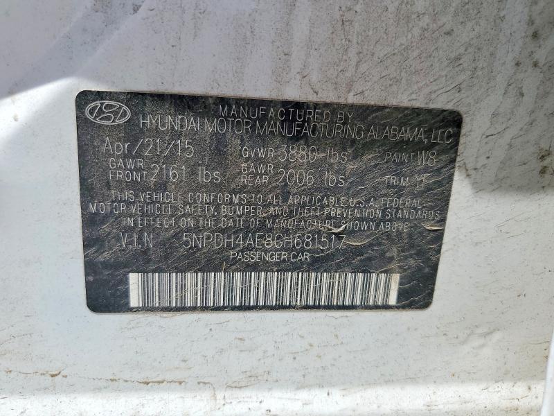 54920406 :رقم المزاد ، 5NPDH4AE8GH681517 vin ، 2016 Hyundai Elantra مزاد بيع