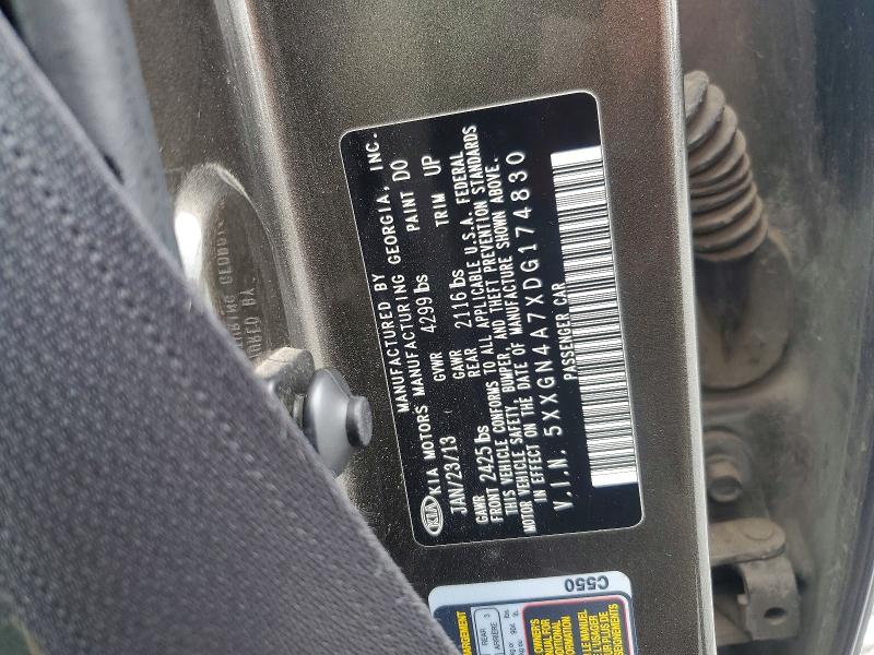 2013 Kia Optima მანქანა იყიდება აუქციონზე, vin: 5XXGN4A7XDG174830, აუქციონის ნომერი: 55016026