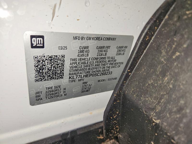 Продажа на аукционе авто 2025 Chevrolet Trax, vin: KL77LHEP0SC268233, номер лота: 52805126